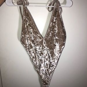 Crushed velvet bodysuit
